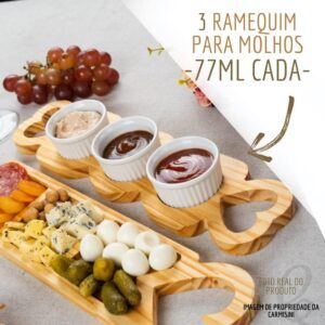 Kit para Molhos com Trio de Ramequin de Porcelana Branca